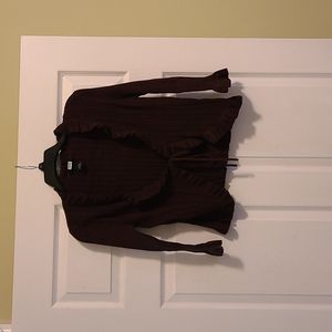 Cardigan sweater with front tie